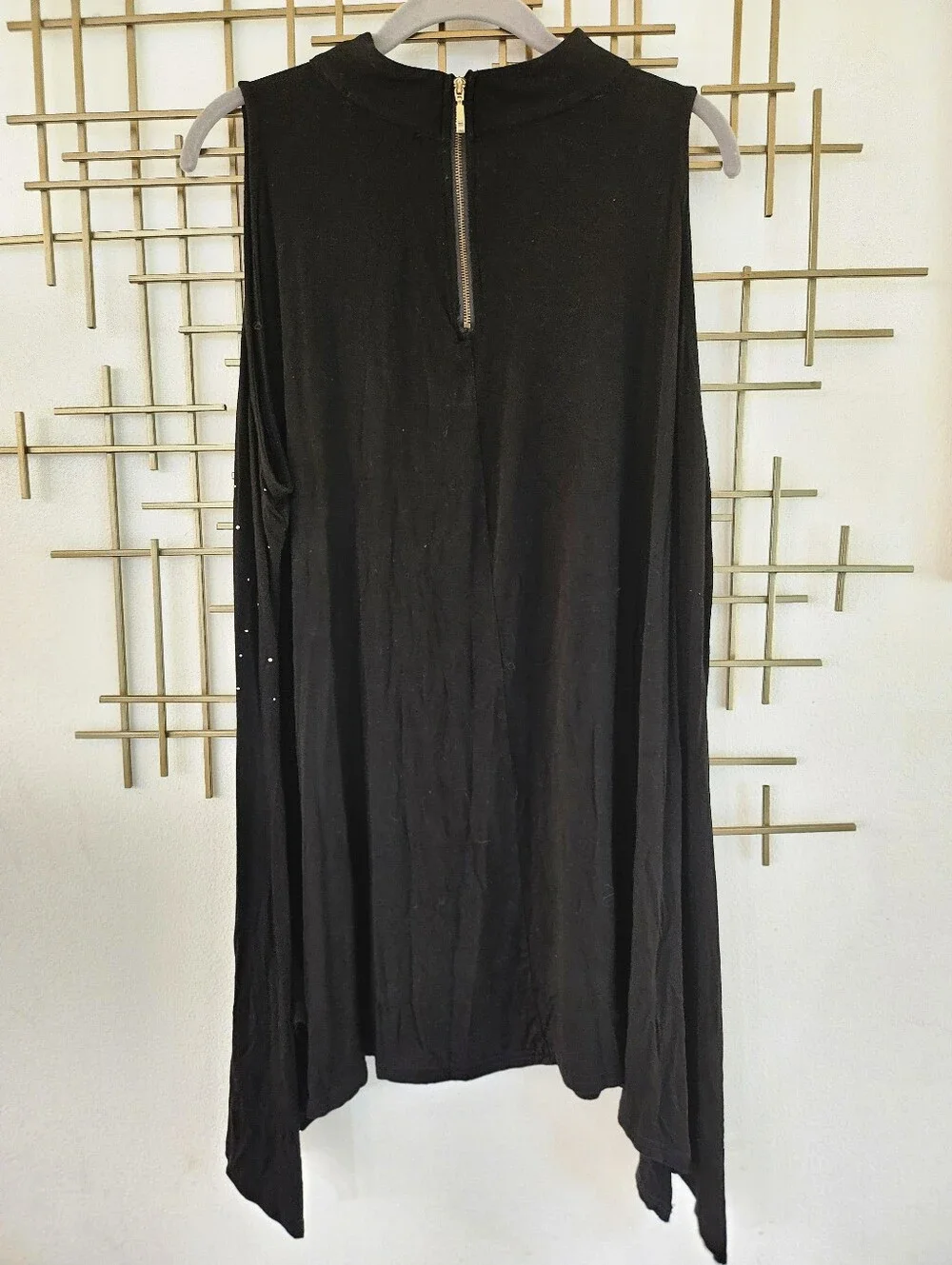 3X- Belldini-  Black Sleeveless Tunic with Studded Detail